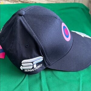Navy Cap with Pink and Blue Target Design - driver cap - Sergio Perez # 11